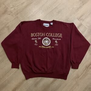 Vintage 90s Danaggers Boston College BC Eagles Sweatshirt Men's Large L Burgundy